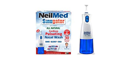 NeilMed Sinugator Cordless Pulsating Nasal Wash with 30 Premixed Packets