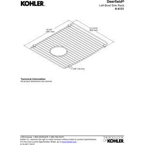 Kohler K-6121-ST Deerfield Sink Left Basin Sink Rack, Stainless Steel