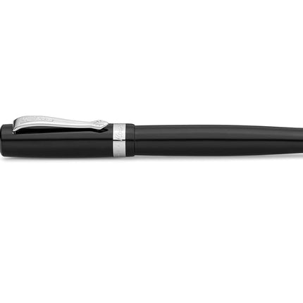 Kaweco STUDENT Black Fountain Pen I Premium Acrylic Fountain Pen for Ink Cartridges I Nostalgic Fountain Pen in Black with Silver Details I Student Pen 16 cm I Nib: M (Medium)