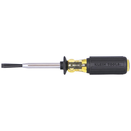 Klein Tools 6013K Slotted Screw-Holding Screwdriver, 3/16-Inch Split-Blade Flat Head Driver, Positive Gripping Action, Cushion Grip Handle