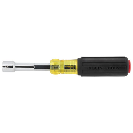 Klein Tools 65412MAG Heavy Duty Hollow Shaft Nut Driver, Magnetic, Color-Coded 1/2-Inch Hex, Pass Through Design, 6-Point, Cushion-Grip Handle