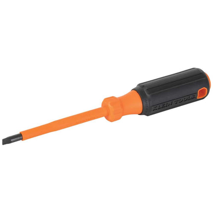 Klein Tools 6824INS Insulated Screwdriver, 1000V 1/4-Inch Cabinet Tip Screwdriver with 4-Inch Shank, Tip-Ident, Cushion-Grip Handle