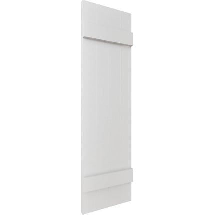 Ekena Millwork LJ4C14X02600WH Lifetime Vinyl, Custom Four Board Joined, Board-N-Batten Shutters with Shutter-Loks (Per Pair), 14" W X 26" H, White