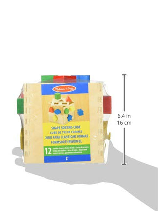 Melissa & Doug Shape Sorting Cube Classic Wooden Kids Toy - The Original (Sturdy Wooden Construction, 12 Pieces, Great Gift for Girls and Boys - Best for 2, 3, and 4 Year Olds)