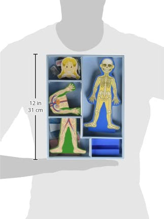 Melissa & Doug Juego de cuerpo humano magnético: juguetes clásicos - sets magnéticos de ropa y disfraces