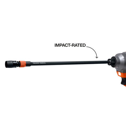Klein Tools 31089 12-Inch Dual-Lock Extension, 1/4-Inch Hex Shank Impact Bit Holder, Quick-Release Locking Mechanism with Secondary Twist Lock, Compatible with Impact Drivers and Drills