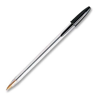 BIC Cristal Xtra Smooth Black Ballpoint Pens, Reliable Medium Point (1.0mm), 12-Count Pack