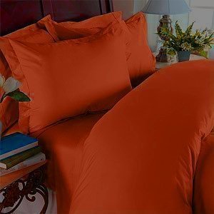 Juego de sábanas de 4 piezas Elegant Comfort de calidad egipcia supersuaves y sin arrugas, King, Naranja/Óxido