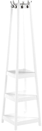 Roundhill Furniture Vassen Coat Rack with 3-Tier Storage Shelves, white Finish