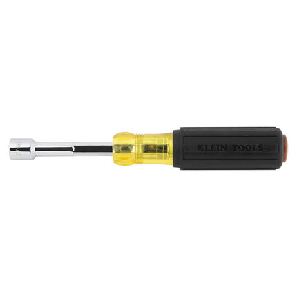 Klein Tools 654716MAG Heavy Duty Hollow Shaft Nut Driver, Magnetic, Color-Coded 7/16-Inch Hex, Pass Through Design, 6-Point, Cushion-Grip Handle