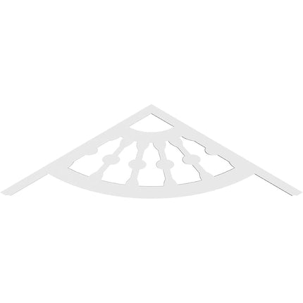 Pitch Classic Wagon Wheel Architectural Grade PVC Gable Pediment, 48"W x 14"H x 1"P (7/12)