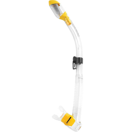 Cressi Dry Snorkel - Snorkel Seco Premium Unisex para Buceo/Apnea/Snorkel, Transparente/Amarillo, Talla Única
