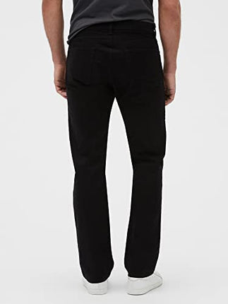 GAP Men's Straight Fit Denim Jeans, True Black, 30W / 30L
