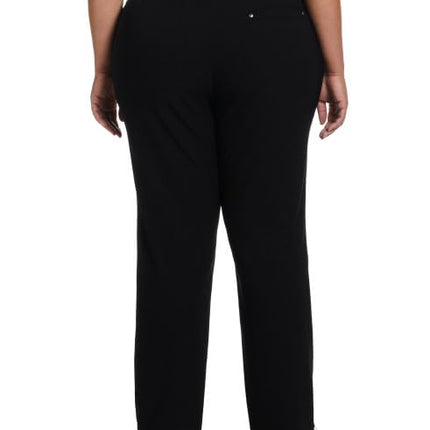 PGA TOUR Women's Pull-on Golf Pant with Tummy Control (Size X-Small-5X), Caviar, 4X-Large Plus
