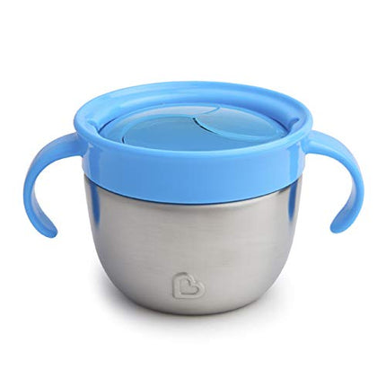 Munchkin� Snack+� Stainless Steel Snack Catcher Cup with Lid, 9 Ounce, Blue, 1 Pack