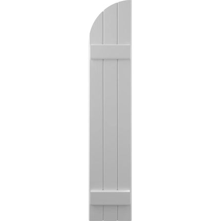 Ekena Millwork ARW101BQ311X34PRH Americraft Three 2 Exterior Real Wood Joined Board-n-Batten Shutters w/Arch Top (Per Pair), 10 1/2"W x 34"H, Primed