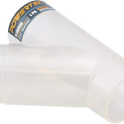 POWERTEC Conector de manguera de 2-1/2 pulgadas transparente en Y para recolección de polvo, paquete de 2 (70228-P2), transparente, 2.5 pulgadas