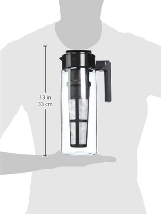 Takeya 10311 Patented Deluxe Cold Brew Iced Coffee Maker with Airtight Seal & Silicone Handle, Made in USA, 2-Quart, Black BPA-Free Dishwasher-Safe