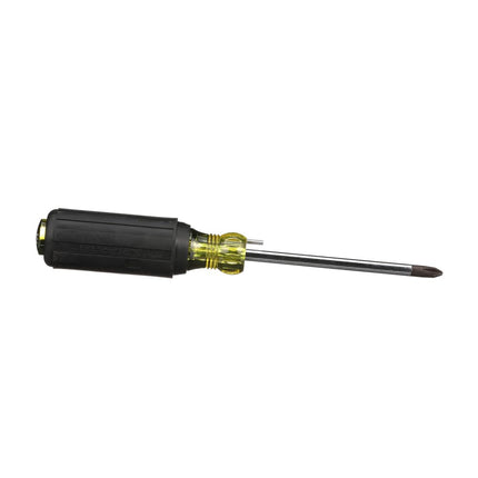 Klein Tools 603-4B No. 2 Wire Bending Phillips Round Shank Tip Screwdriver, Made in USA, Black/Yellow, Small