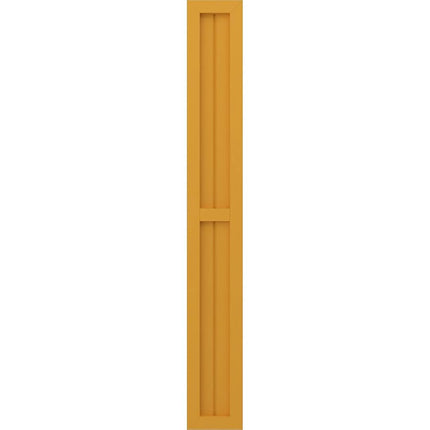 Ekena Millwork ARW101BF207X31TUH Americraft Exterior Real Wood Two Equal Panel Framed Board-n-Batten Shutters (Per Pair), 7"W x 31"H, Turmeric