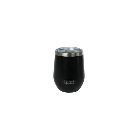 Sip+Sea Antigua 12oz Stainless Steel Wine Tumbler with Ceramic Lining & Lid – Stemless, Double-Wall Vacuum Insulated Drinkware