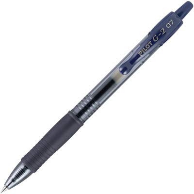 Pilot G2 Retractable Premium Gel Ink Roller Ball Pens, Fine Point, Navy Blue Ink, Dozen Box (31187)