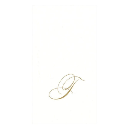Caspari White Pearl Paper Linen Guest Towels, Mono
