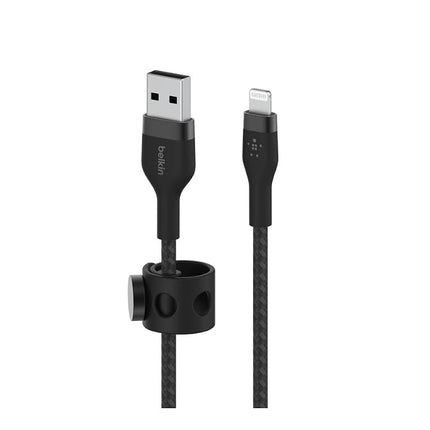 Belkin BoostCharge Pro Flex Braided USB Type A to Lightning Cable (1M/3.3FT), MFi Certified Charging Cable for iPhone 14/14 Plus, 13, 12, Pro, Max, Mini, SE, iPad and More - Black