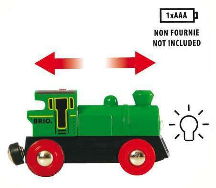 BRIO World Battery Powered Train Engine for Kids Age 3 Years Up - Wooden Railway Accessories and Add Ons