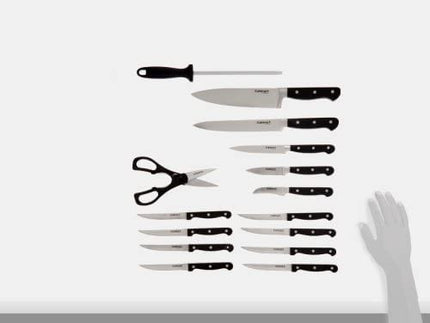 CUISINART C77TR-16P 16 Piece Triple Rivet Cutlery Block Set, Stainless Steel