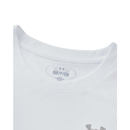 Under Armour Womens Velocity Solid Tank Top, (100) White / / Metallic Silver, S