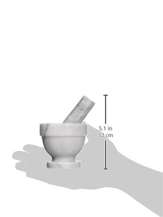 Marble Mortar and Pestle Set, Unpolished Interior for Superior Herb and Spice Grinding Results, Premium Quality, 3-Inch, White