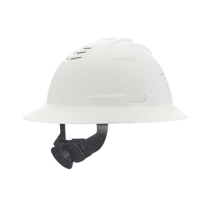 MSA 10215828 V-Gard C1 Vented White Full Brim Hard Hat with ReflectIR Cooling Thermal Barrier and Fas-Trac III Suspension - Uses Highly Innovative Cooling Features to Help Alleviate Heat Stress