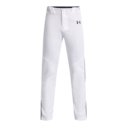 Under Armour Boys' Utility Baseball Pant Pipe, (102) White/Midnight Navy/Midnight Navy, Youth X-Large