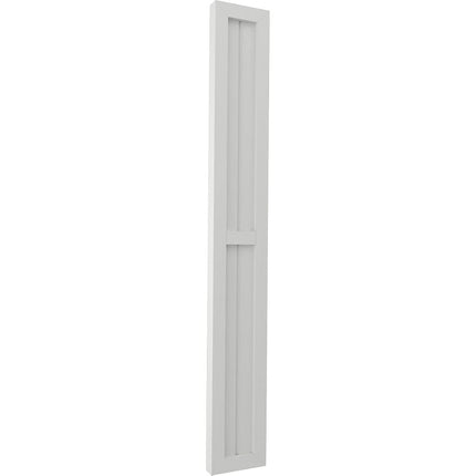Ekena Millwork ARW101BF207X35STH Americraft Exterior Real Wood Two Equal Panel Framed Board-n-Batten Shutters (Per Pair), 7"W x 35"H, Hailstorm Gray