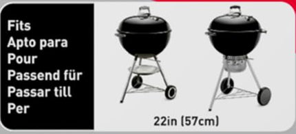 Weber Grill Grates for 57 cm Charcoal Barbecues - Gourmet BBQ System, Robust Steel Grates with GBS Insert for Versatile Accessories – Silver (8835)