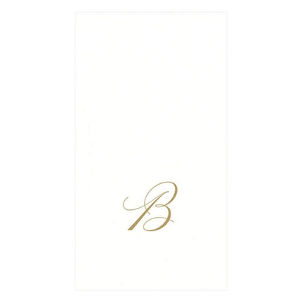 Caspari White Pearl Paper Linen Guest Towels, Mono