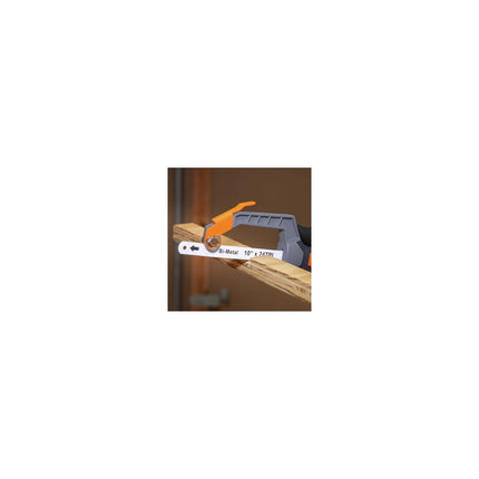 Klein Tools 31432 Medium Cut Compact Hand Saw, 24-Inch TPI Bi-Metal Blade Hand Saw Cuts Thin Wall Copper and Aluminum, PVC, PEX, ABS Tubes and Wood in Tight Spaces