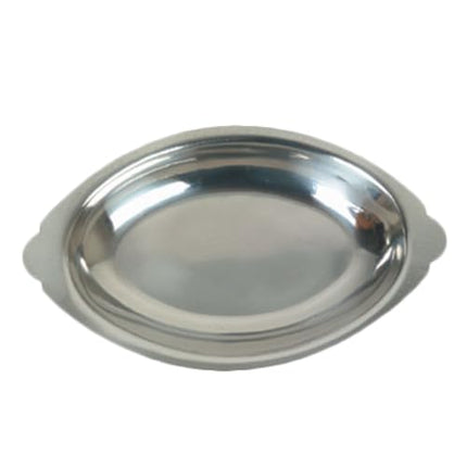 FSE SLGT020 20oz Oval, Gratin Dish, Crumb Groove, Stainless Steel, Mirror Finish