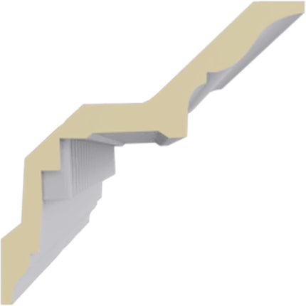 Ekena Millwork MLD05X05X07DE-CASE-2 Dentil Crown Moulding (2-Pack), 5"H x 5"P x 7 1/8"F x 94 1/2"L, Factory Primed