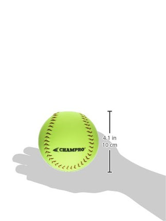 Champro Game ASA Slow Ptich .44 COR, 375 Compression, Poly Synthetic Cover, Red Stiches (Optic Yellow, 12-Inch), Pack of 12