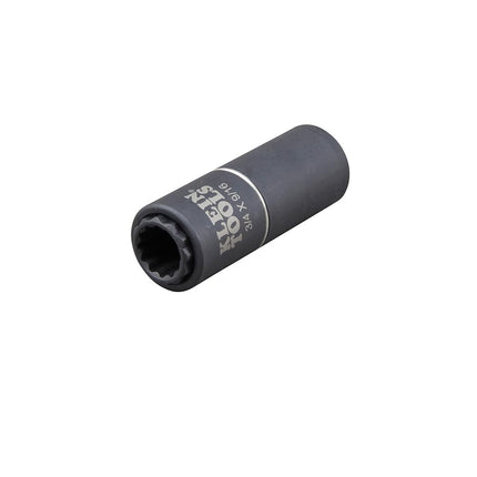 Klein Tools 66001 2-in-1 Impact Socket, Socket Wrench Sizes 3/4-Inch and 9/16-Inch Hex, 12-Point Deep Socket with 1/2-Inch Drive