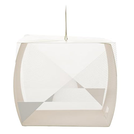 Restaurantware-4 Inch x 4.25 Inch Cupcake Boxes, 100 Disposable Cupcake Display Boxes - with Handle, Geometric Line Accent, Clear Plastic Single Cupcake Containers, for Weddings Or Birthdays