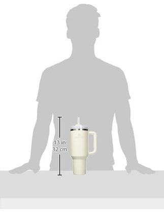 STANLEY Quencher H2.0 FlowState Vaso térmico de acero inoxidable con tapa y pajita para agua, té helado o café, batidos y más, crema 2.0, 40oz