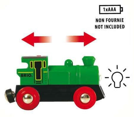 BRIO World Battery Powered Train Engine for Kids Age 3 Years Up - Wooden Railway Accessories and Add Ons