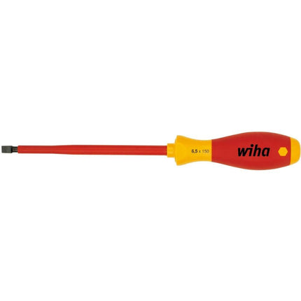 Wiha 6.5 x 150mm VDE Soft Finish Slotted Screwdriv