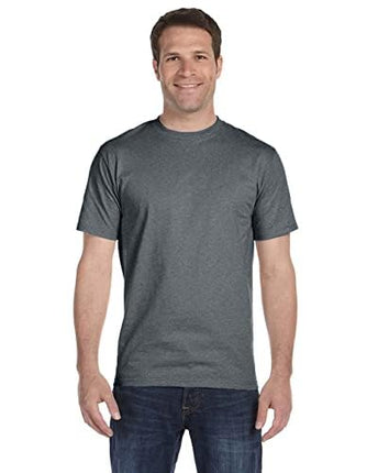 Hanes Men's Essential-t Cotton T-Shirt, Athletic Crimson_Discontinued, Oxford Gray - 4 Pack, Medium