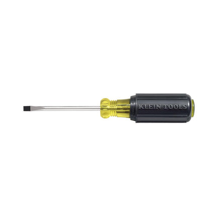Klein Tools 601-3 3/16-Inch Flat Head Screwdriver, Made in USA, Cabinet Tip with 3-Inch Round Shank and Cushion Grip Handle