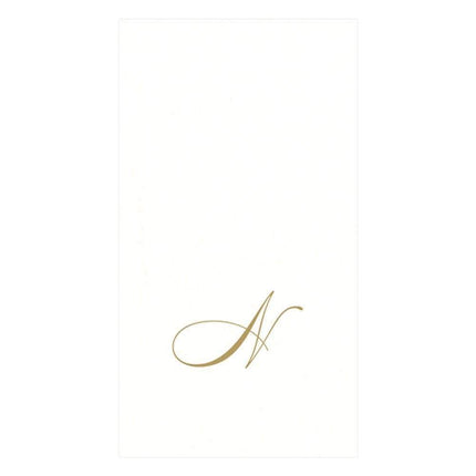 Caspari White Pearl Paper Linen Guest Towels, Mono