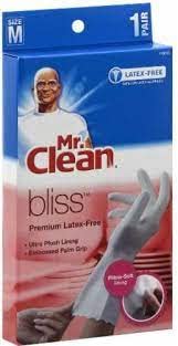 Guantes sin látex premium Mr. Clean Bliss, talla mediana (paquete de 2 pares)